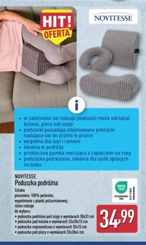 Poduszka podróżna pod szyję Novitesse +3 warianty