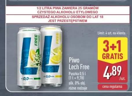 Piwo bezalkoholowe Lech Free Elderflower Lemon +1 wariant