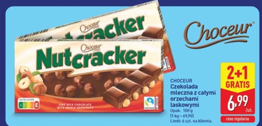 Czekolada mleczna z całymi orzechami laskowymi Choceur