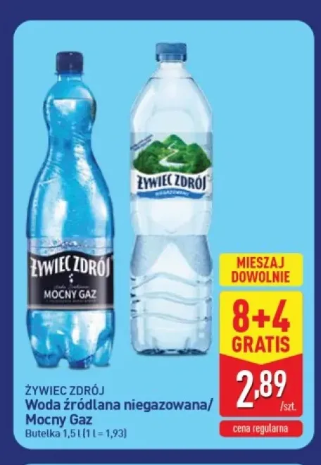 Woda źródlana Mocny Gaz Żywiec Zdrój