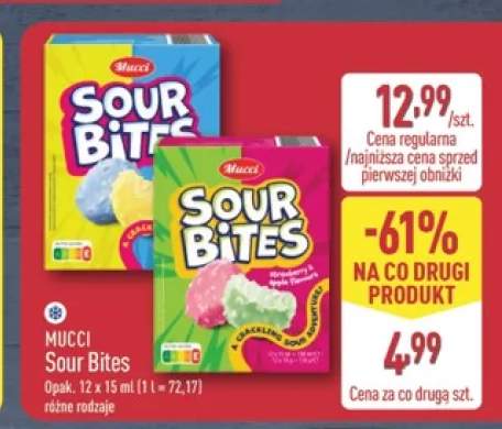 Lody Mucci Sour Bites truskawka-jabłko +1 wariant