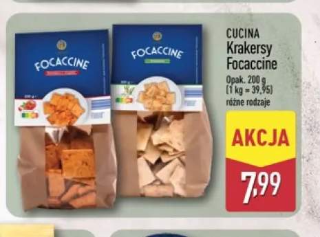 Krakersy Focaccine klasyczne Cucina +1 wariant