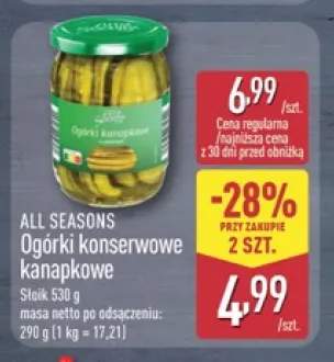 Ogórki konserwowe kanapkowe All Seasons