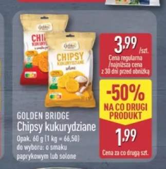 Chipsy kukurydziane solone Golden Bridge +1 wariant