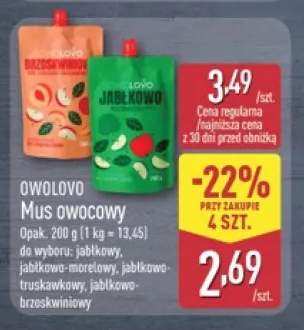 Mus owocowy jabłkowy Owolovo +3 warianty