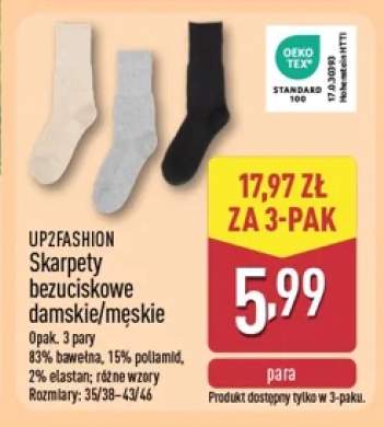 Skarpety bezuciskowe damskie/męskie UP2FASHION 3-pak