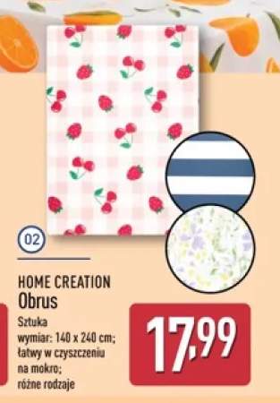 Obrus Home Creation we wzór w truskawki +1 wariant
