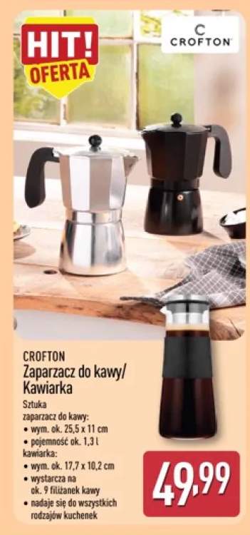 Zaparzacz do kawy Crofton 1,3 l +1 wariant