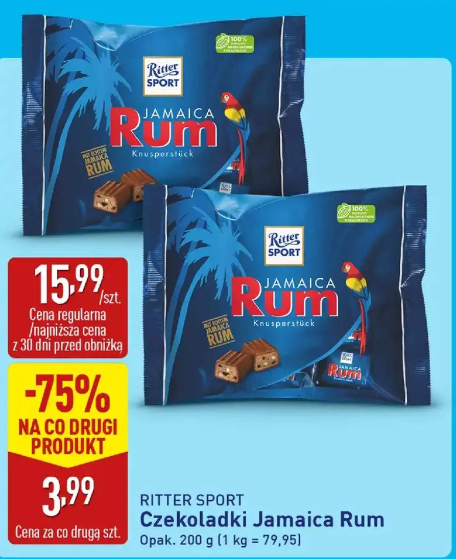 Czekoladki Ritter Sport Jamaica Rum