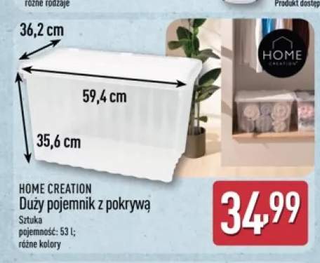 Duży pojemnik z pokrywą Home Creation 53 l