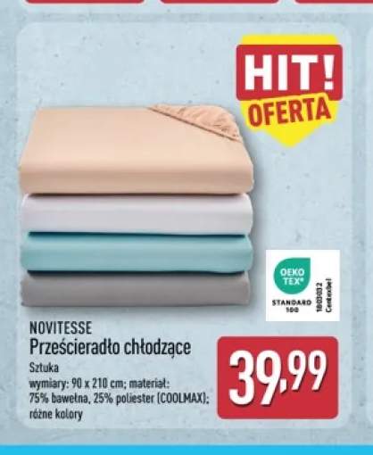 Prześcieradło chłodzące Novitesse 90x210 cm