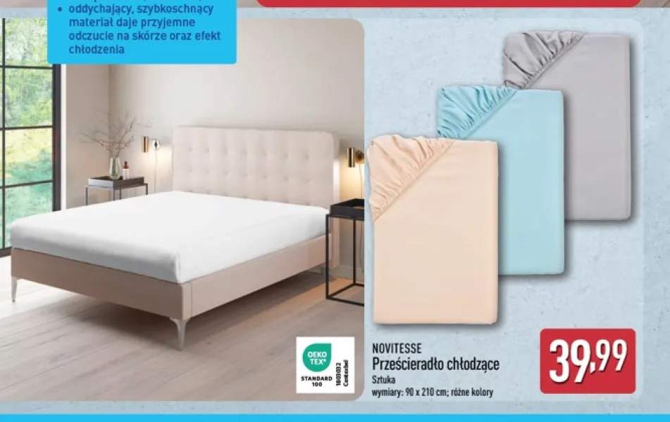 Prześcieradło chłodzące NOVITESSE 90x210 cm