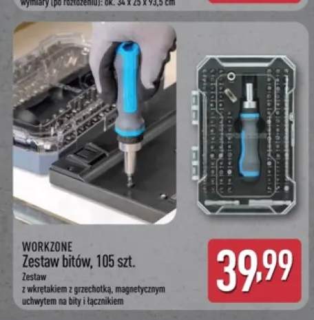 Zestaw bitów 105 sztuk WORKZONE