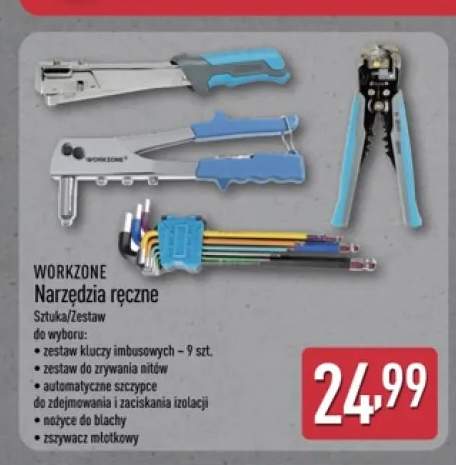 Zestaw kluczy imbusowych WORKZONE 9 sztuk +4 warianty