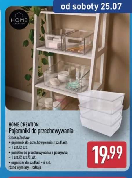 Pojemnik do przechowywania z szufladą Home Creation +2 warianty