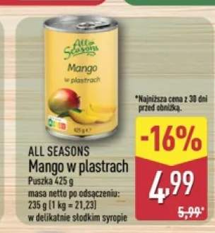 Mango w plastrach All Seasons