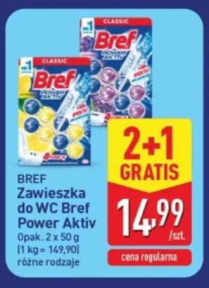 Zawieszka do WC Bref Power Aktiv Cytryna +1 wariant