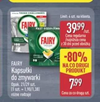 Kapsułki do zmywarki Fairy Platinum +1 wariant
