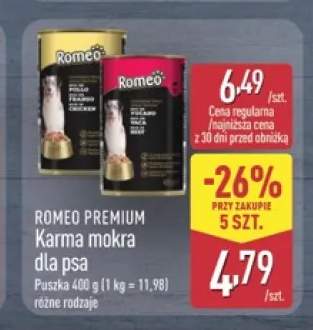 Karma mokra dla psa Romeo Premium z wołowiną +1 wariant