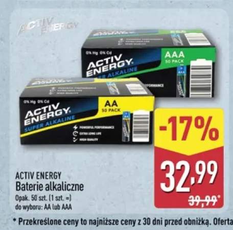 Baterie alkaliczne AA Activ Energy 50-pak +1 wariant