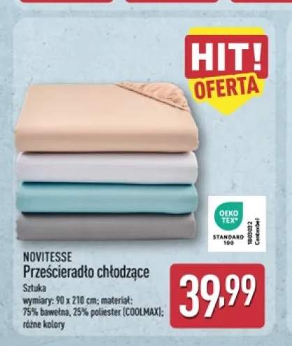 Prześcieradło chłodzące Novitesse 90x210 cm