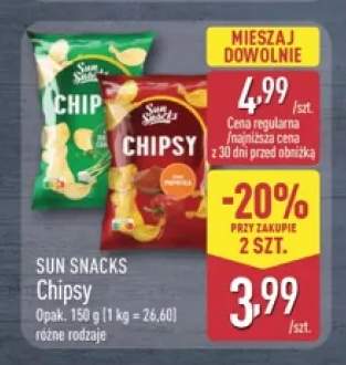 Chipsy Sun Snacks papryka +1 wariant