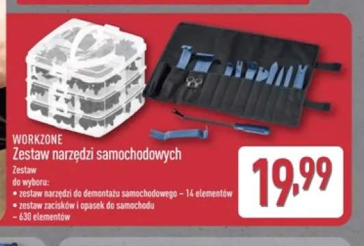 Zestaw narzędzi do demontażu samochodowego WORKZONE +1 wariant