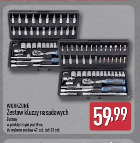 Zestaw kluczy nasadowych WORKZONE 47 szt.