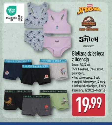 Bielizna dziecięca z licencją