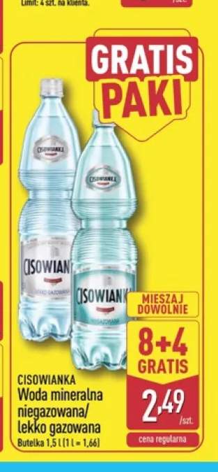 Woda mineralna niegazowana Cisowianka +1 wariant