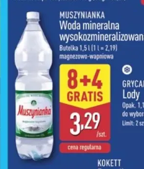 Woda mineralna wysokozmineralizowana Muszynianka