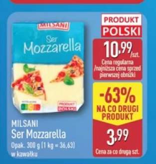 Ser Mozzarella Milsani w kawałku