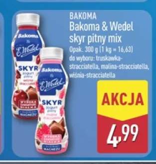 Jogurt skyr pitny Bakoma & Wedel truskawka-stracciatella +1 wariant