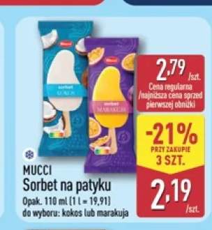 Sorbet na patyku kokos Mucci +1 wariant