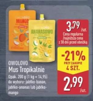 Mus tropikalny jabłko-banan Owolovo +1 wariant