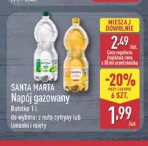 Napój gazowany Santa Marta z nutą cytryny +1 wariant