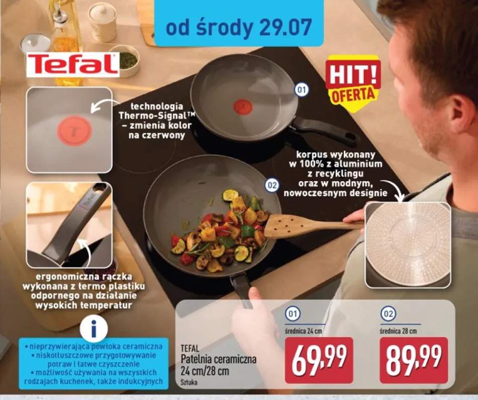 Patelnia ceramiczna Tefal 24 cm +1 wariant