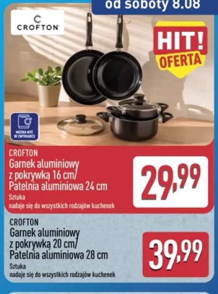 Garnek aluminiowy z pokrywką Crofton 16 cm +1 wariant