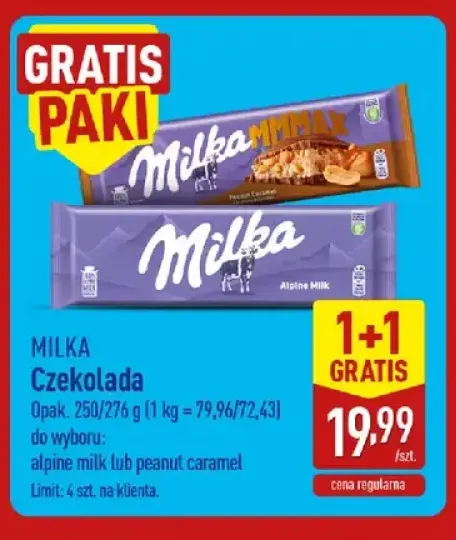 Czekolada Milka Alpine Milk +1 wariant
