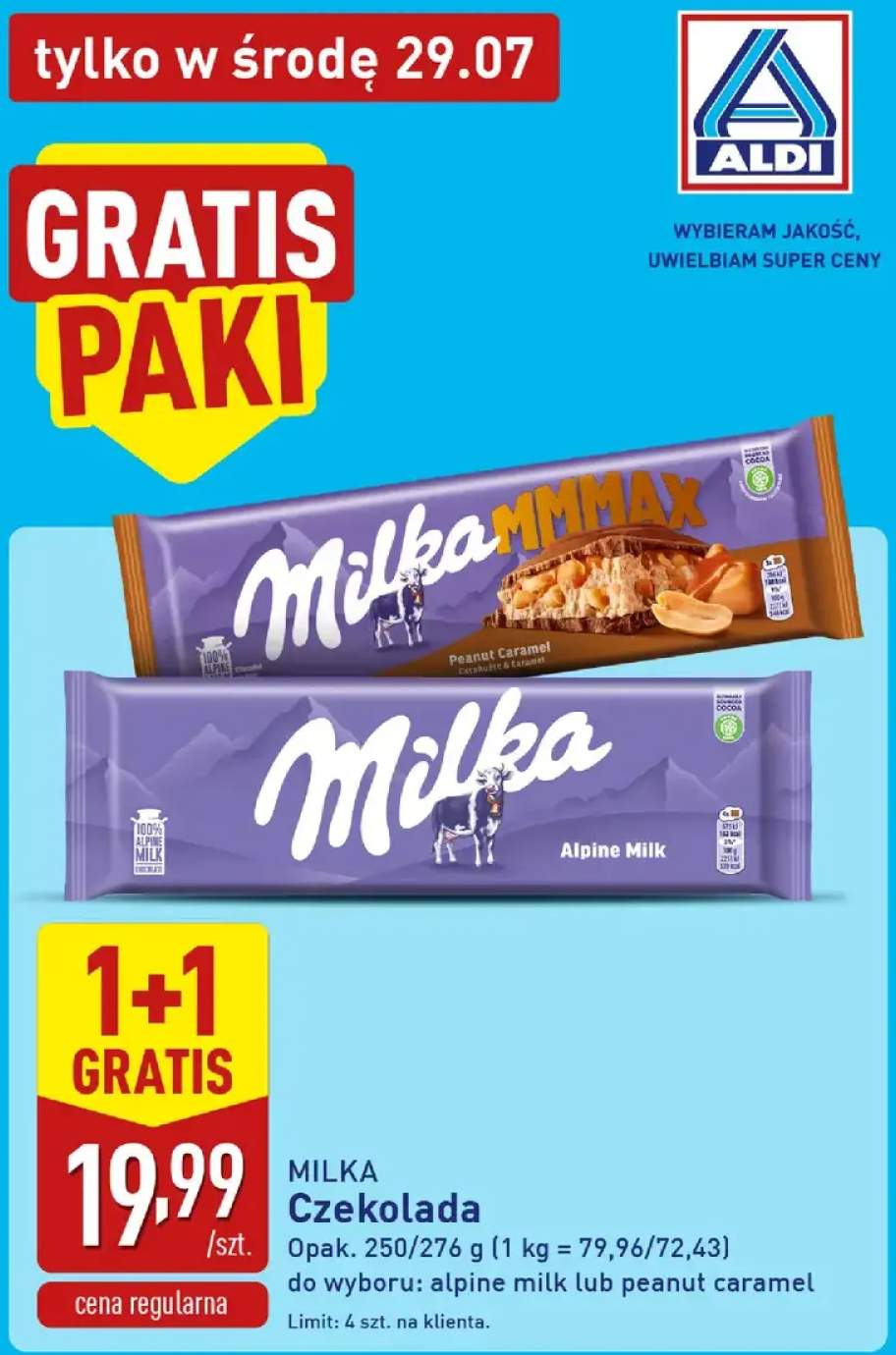 Czekolada Milka Alpine Milk +1 wariant