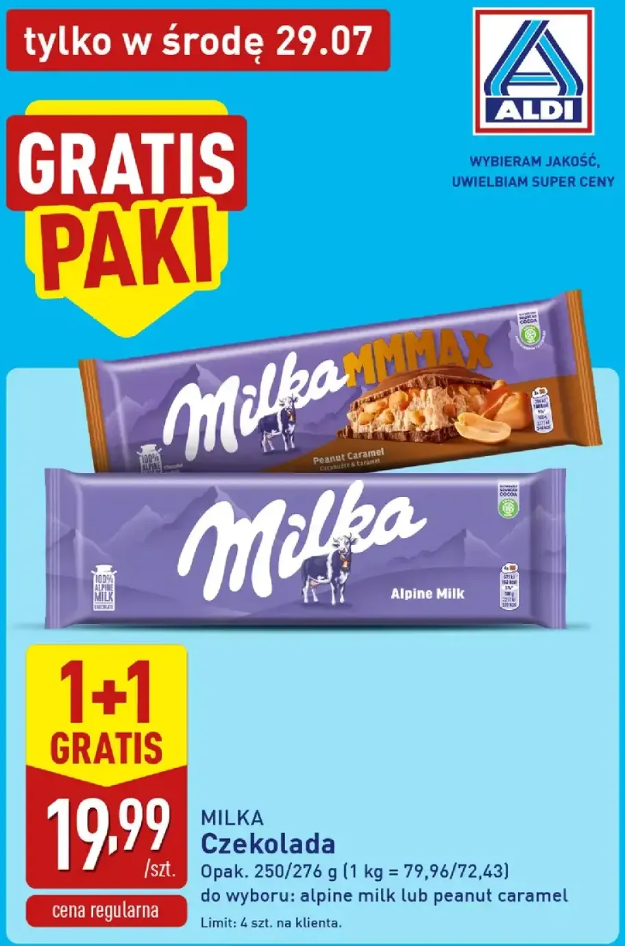 Czekolada Milka Alpine Milk +1 wariant