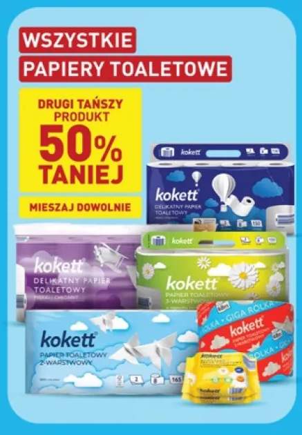 Papier toaletowy Kokett Delikatny 3-warstwowy +4 warianty
