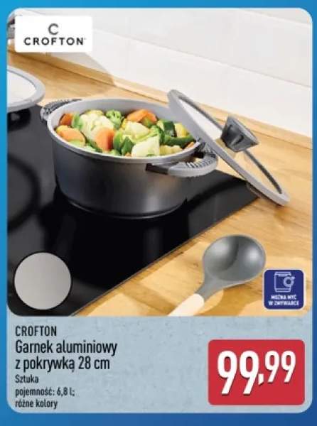 Garnek aluminiowy z pokrywką Crofton 28 cm 6,8 l