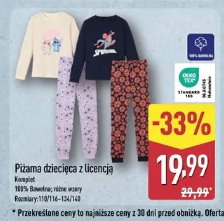 Piżama dziecięca z licencją
