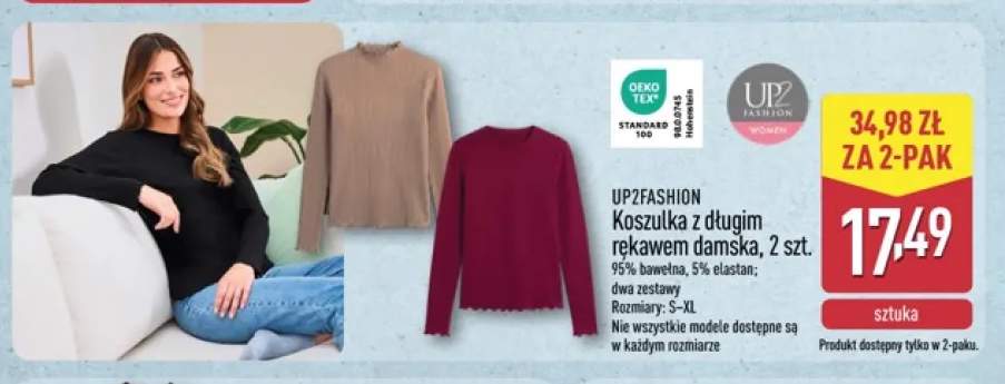 Koszulka z długim rękawem damska UP2FASHION 2-pak