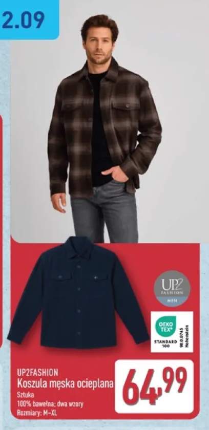 Koszula męska ocieplana UP2FASHION