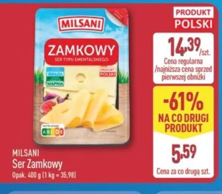 Ser Zamkowy w plastrach Milsani