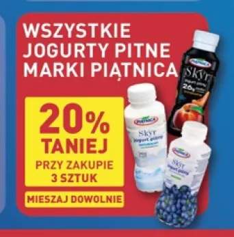 Jogurty pitne marki Piątnica +3 warianty