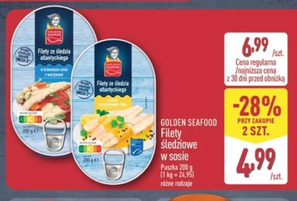 Filety śledziowe w kremowym sosie z warzywami Golden Seafood +1 wariant