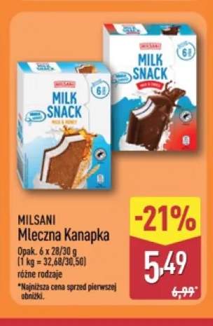 Mleczna kanapka Milk Snack Milk & Honey Milsani 6-pak +1 wariant